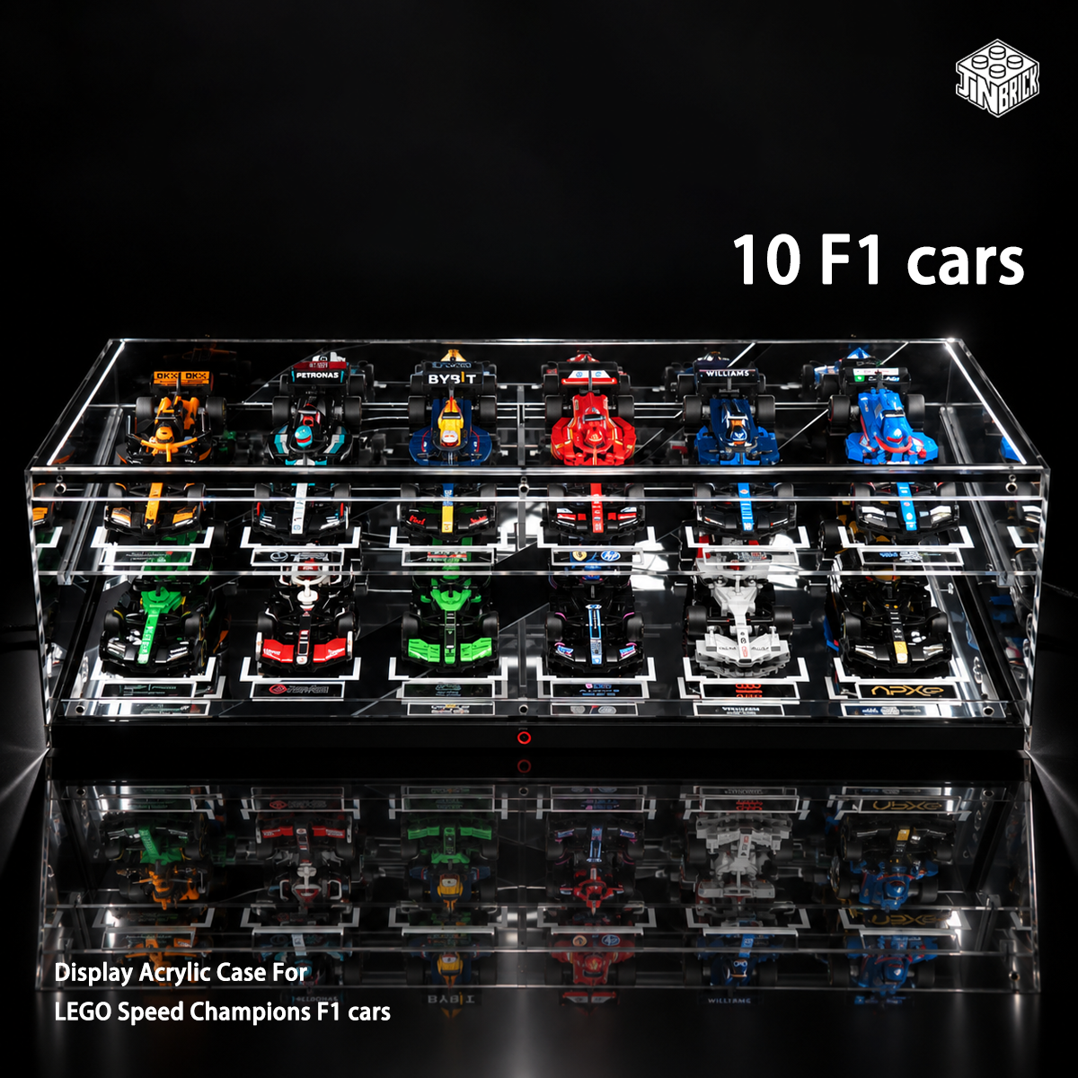 【Premium】Display Acrylic Case For LEGO® Speed Champions 10 F1 cars