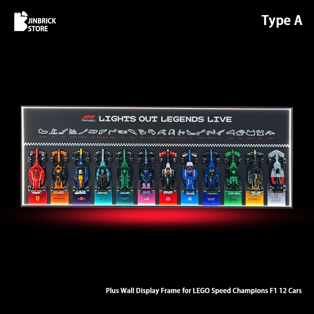 Plus Wall Display Frame For LEGO® Speed Champions F1 11/12 Cars