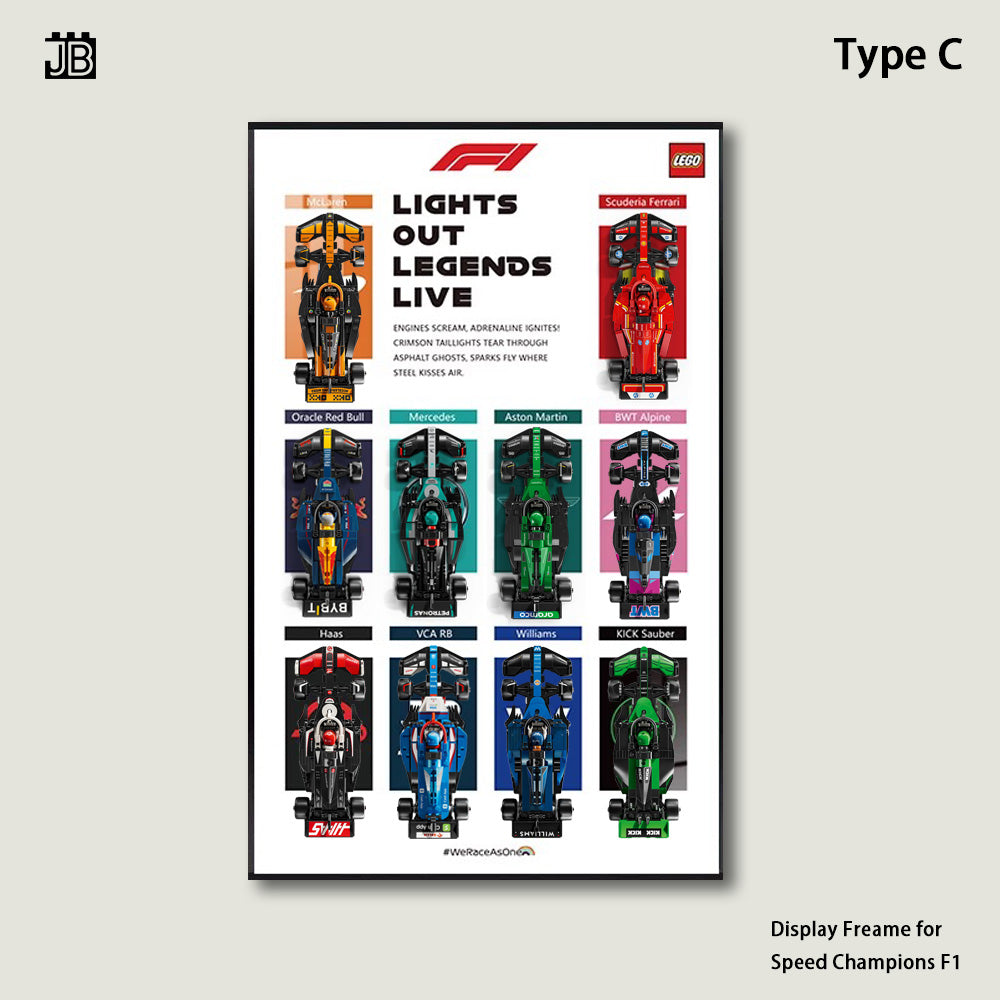 Display Frame For LEGO® Speed Champions F1® Race