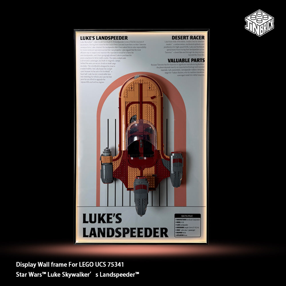 Display Wall frame For LEGO® UCS 75341 Star Wars™ Luke Skywalker’s Landspeeder™