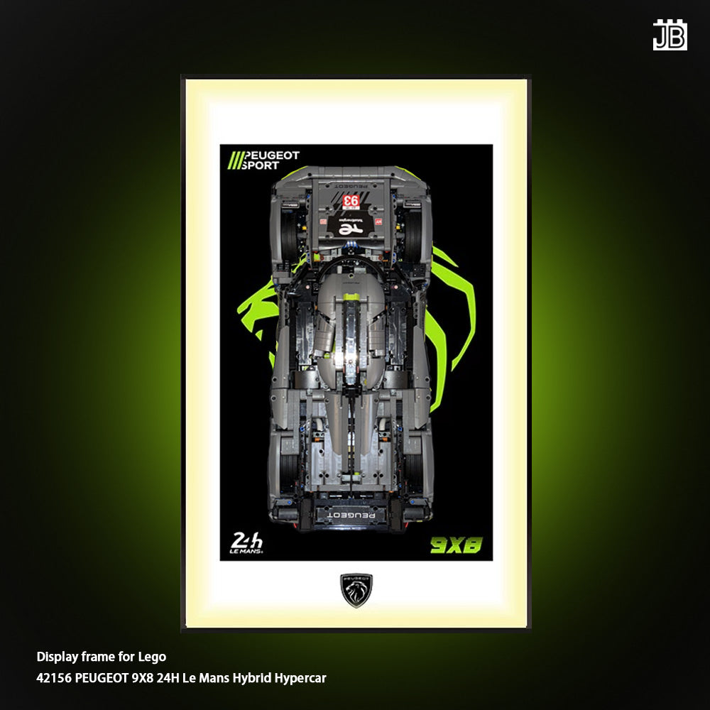 Wall Frame For LEGO 42156 PEUGEOT 9X8 24H Le Mans Hybrid Hypercar