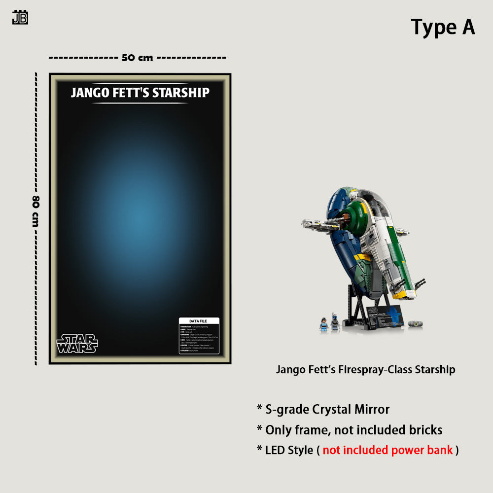 Wall frame for LEGO® Star Wars™ UCS 75409 Jango Fett's Firespray-Class Starship