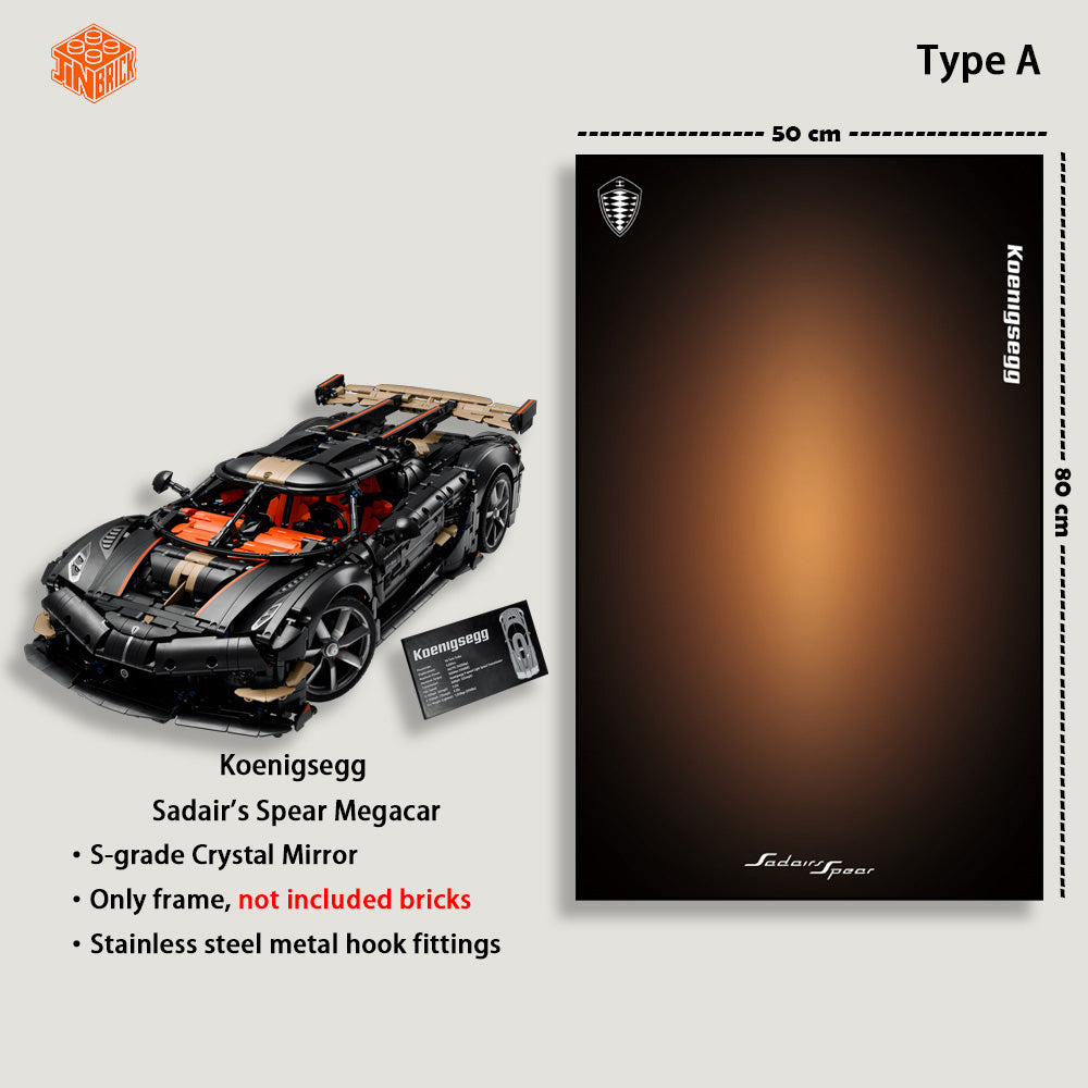 Wall Display frame For Lego Technic™ 42232 Koenigsegg Sadair's Spear Megacar