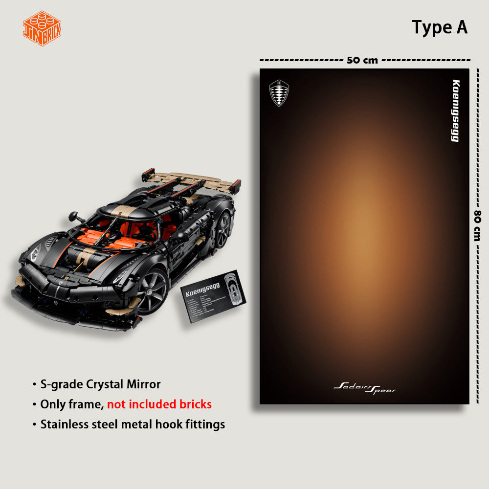 Wall Display frame For Lego Technic™ 42232 Koenigsegg Sadair's Spear Megacar
