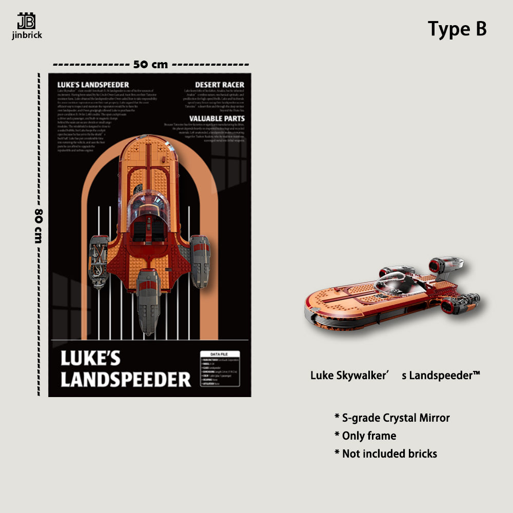 Display Wall frame For LEGO® 75341 Star Wars™ Luke Skywalker’s Landspeeder™