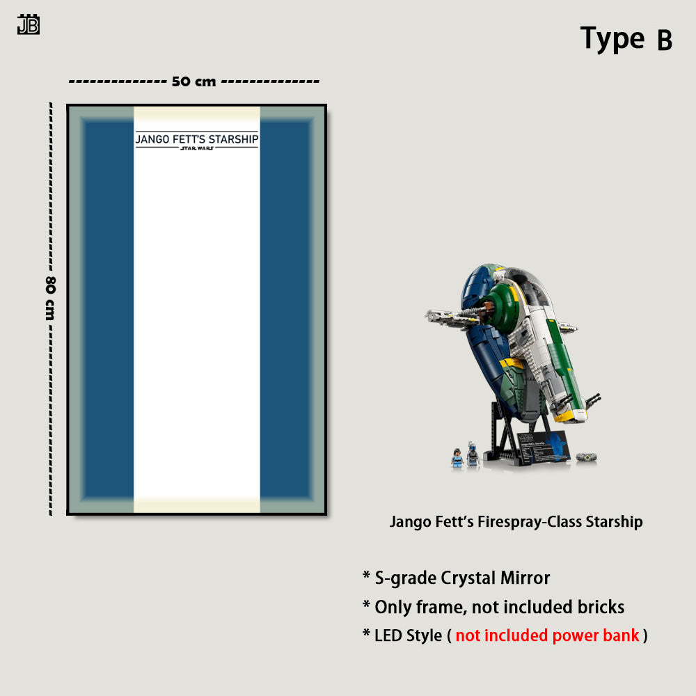 Wall frame for LEGO® Star Wars™ UCS 75409 Jango Fett's Firespray-Class Starship