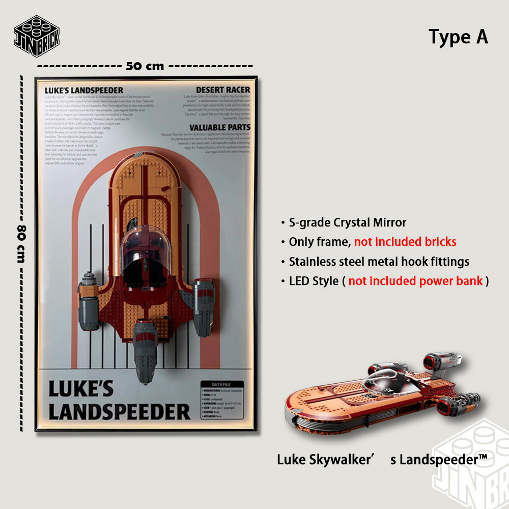 Display Wall frame For LEGO® UCS 75341 Star Wars™ Luke Skywalker’s Landspeeder™