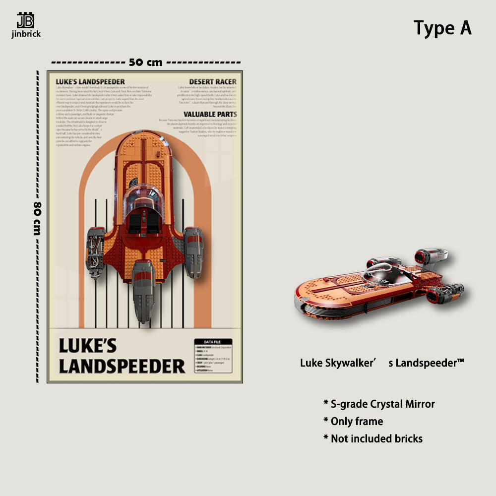 Display Wall frame For LEGO® 75341 Star Wars™ Luke Skywalker’s Landspeeder™