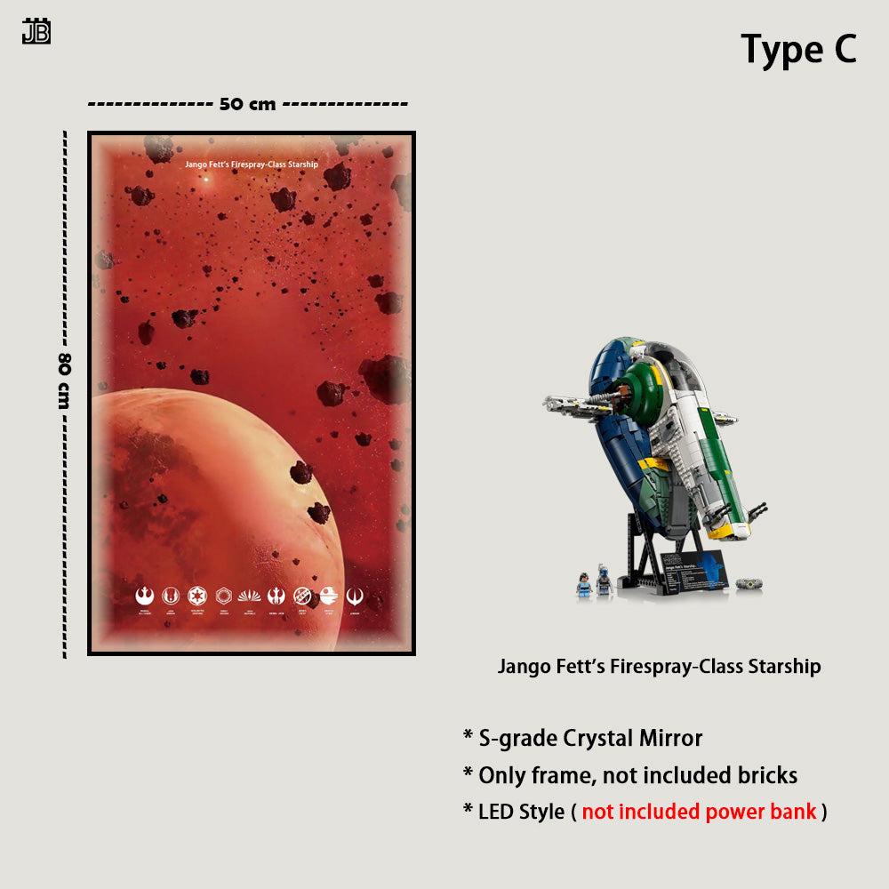 Wall frame for LEGO® Star Wars™ UCS 75409 Jango Fett's Firespray-Class Starship