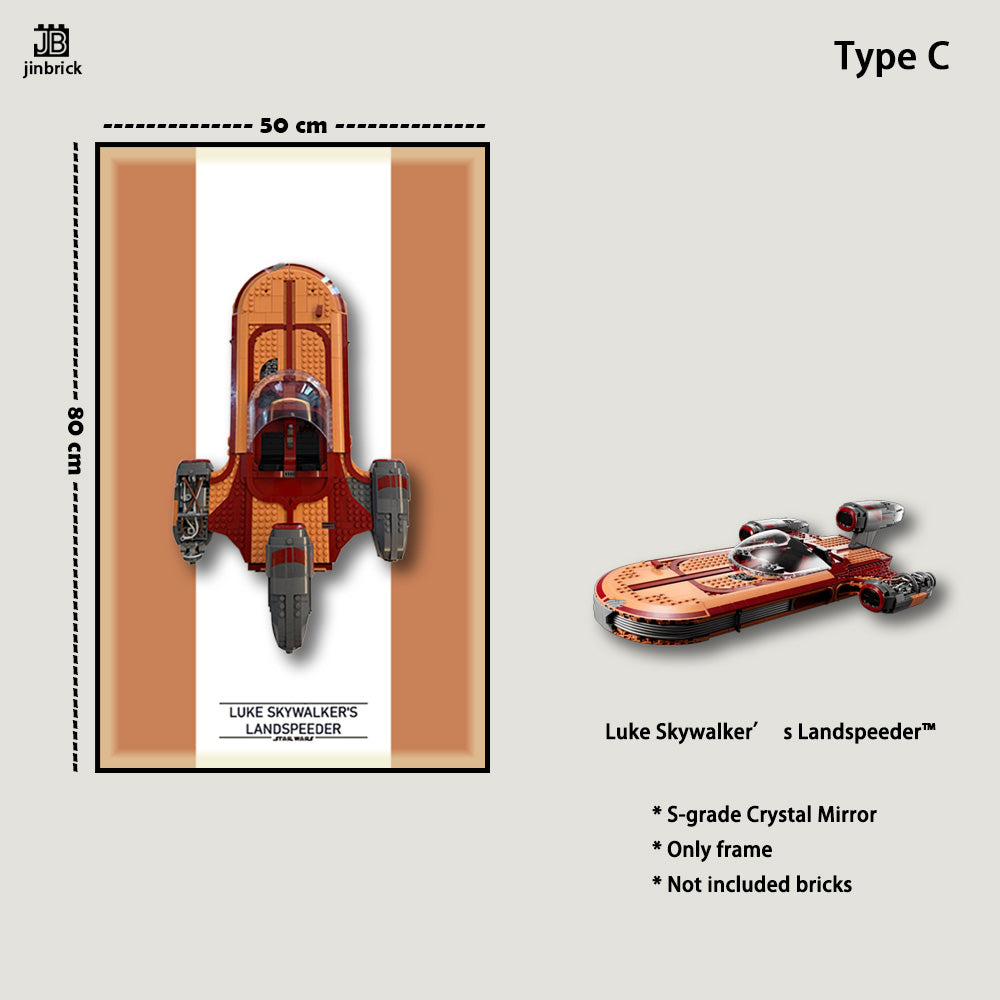Display Wall frame For LEGO® 75341 Star Wars™ Luke Skywalker’s Landspeeder™