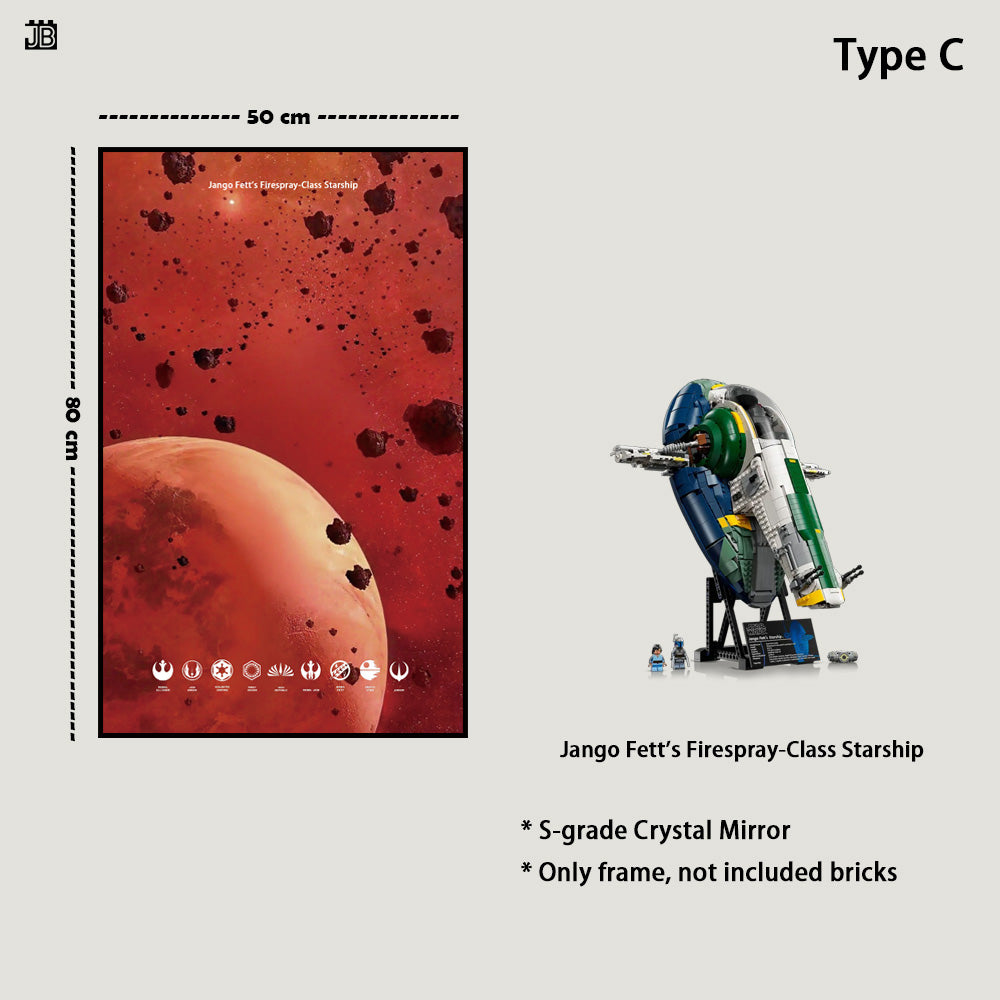 Wall frame for LEGO® Star Wars™ UCS 75409 Jango Fett's Firespray-Class Starship