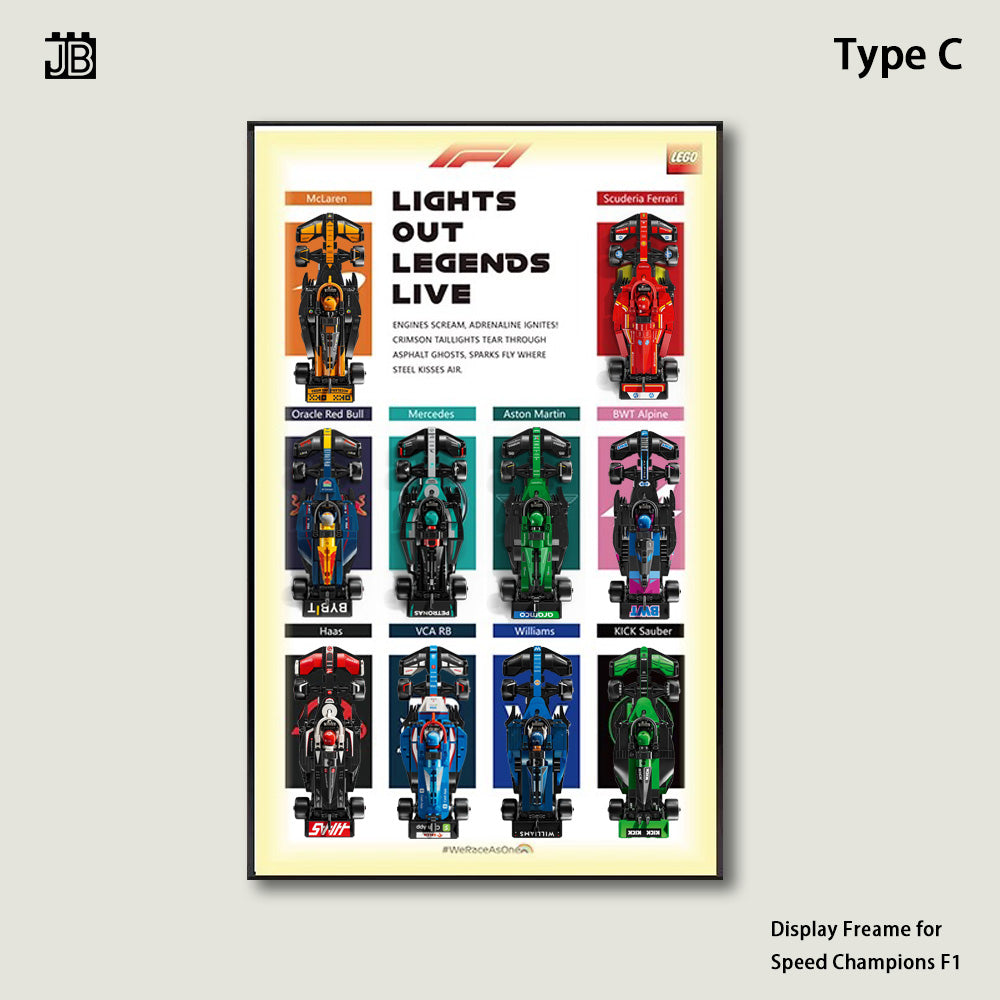 Display Frame For LEGO® Speed Champions F1® Race