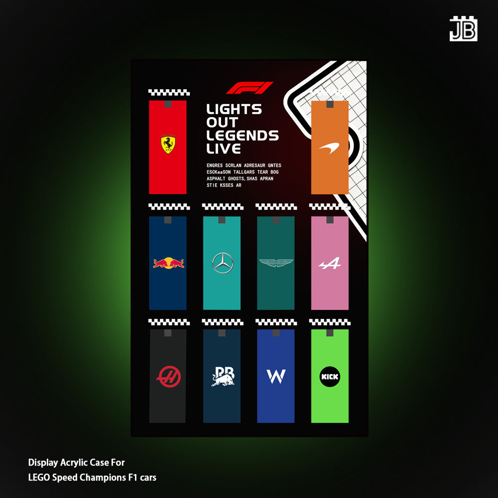 Display Frame For LEGO® Speed Champions F1® Race