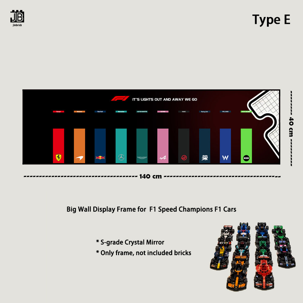 Big Wall Display Frame For LEGO® Speed Champions F1 Cars