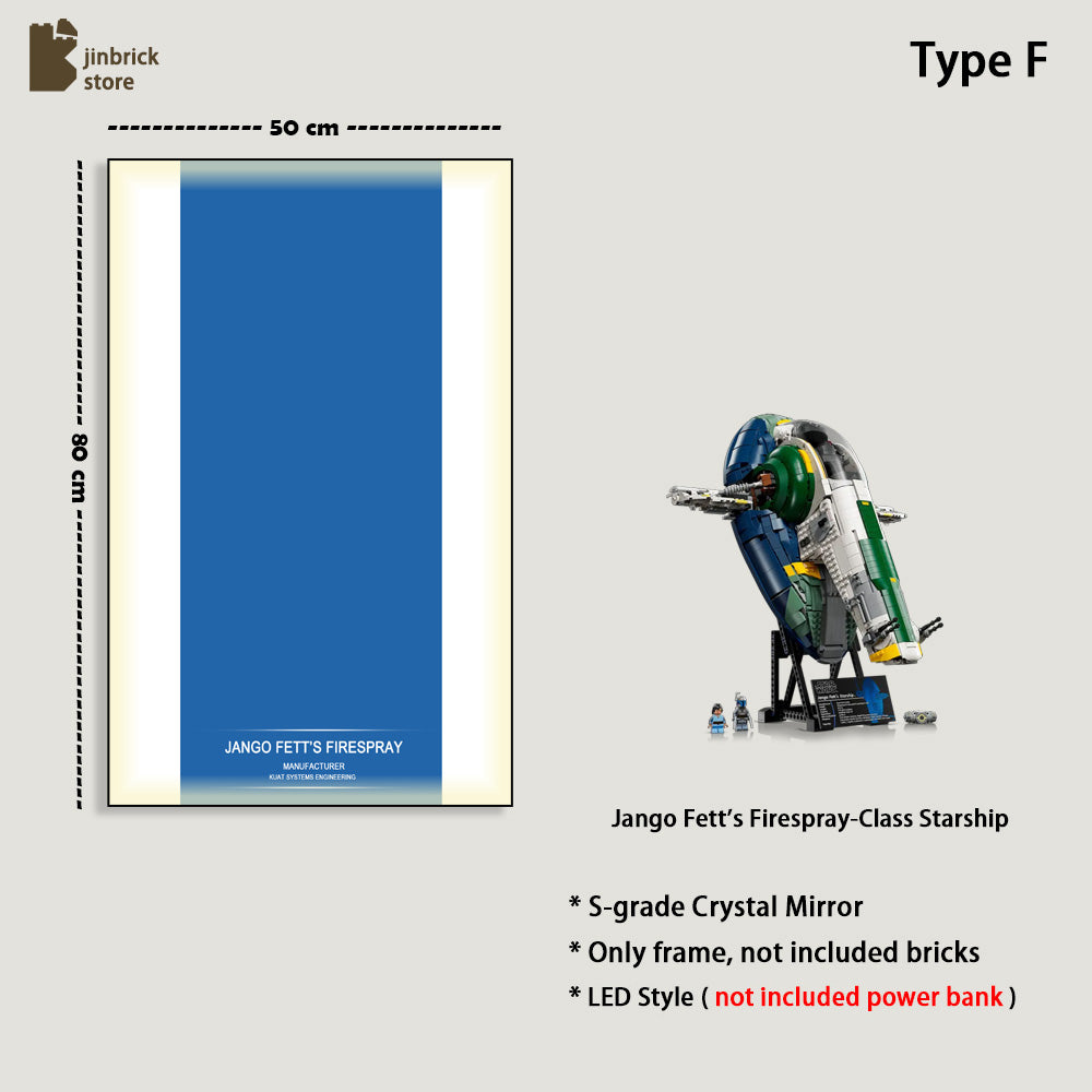Wall frame for LEGO® Star Wars™ UCS 75409 Jango Fett's Firespray-Class Starship
