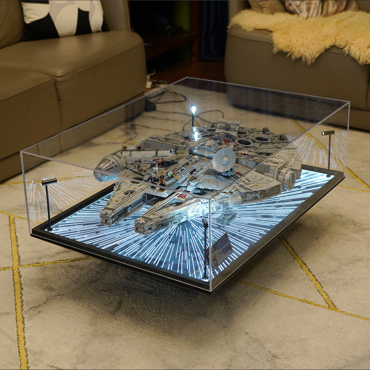 STARLINGEARアルミディスプレイ Premium】LED Display Case For LEGO 75192 StarWars Millennium Falcon