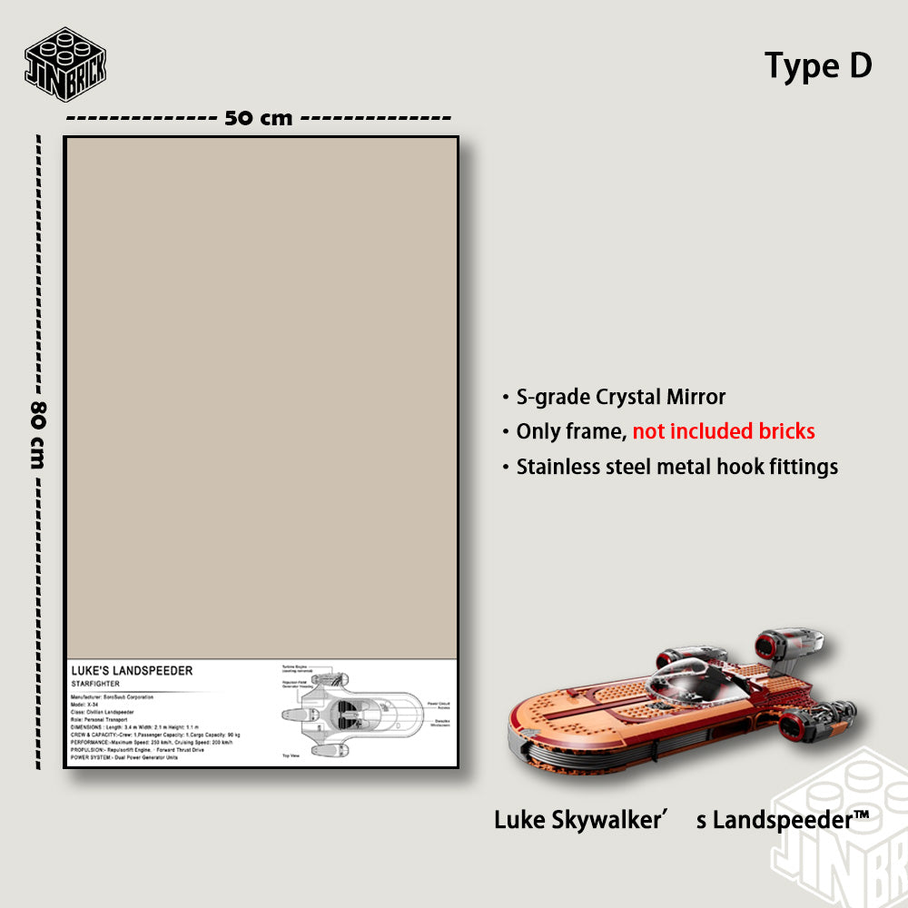 Display Wall frame For LEGO® UCS 75341 Star Wars™ Luke Skywalker’s Landspeeder™