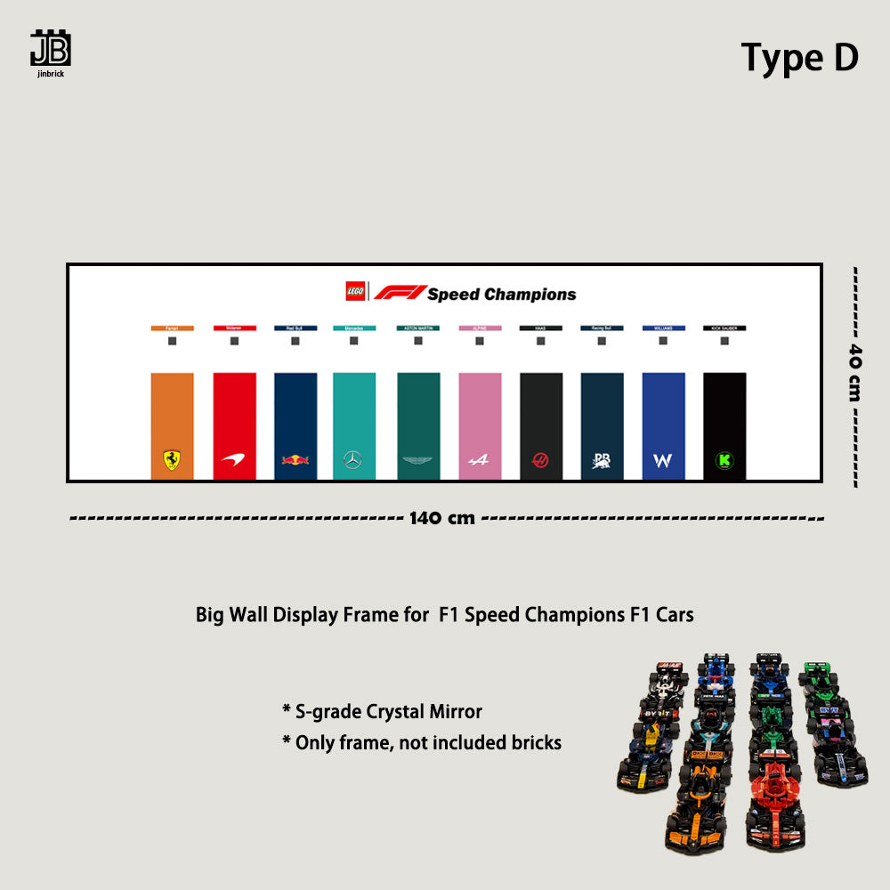 Big Wall Display Frame For LEGO® Speed Champions F1 Cars