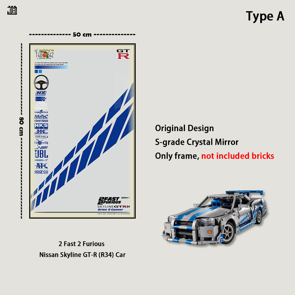 Frame For LEGO 42210 2 Fast 2 Furious Nissan Skyline GT-R (R34) Car