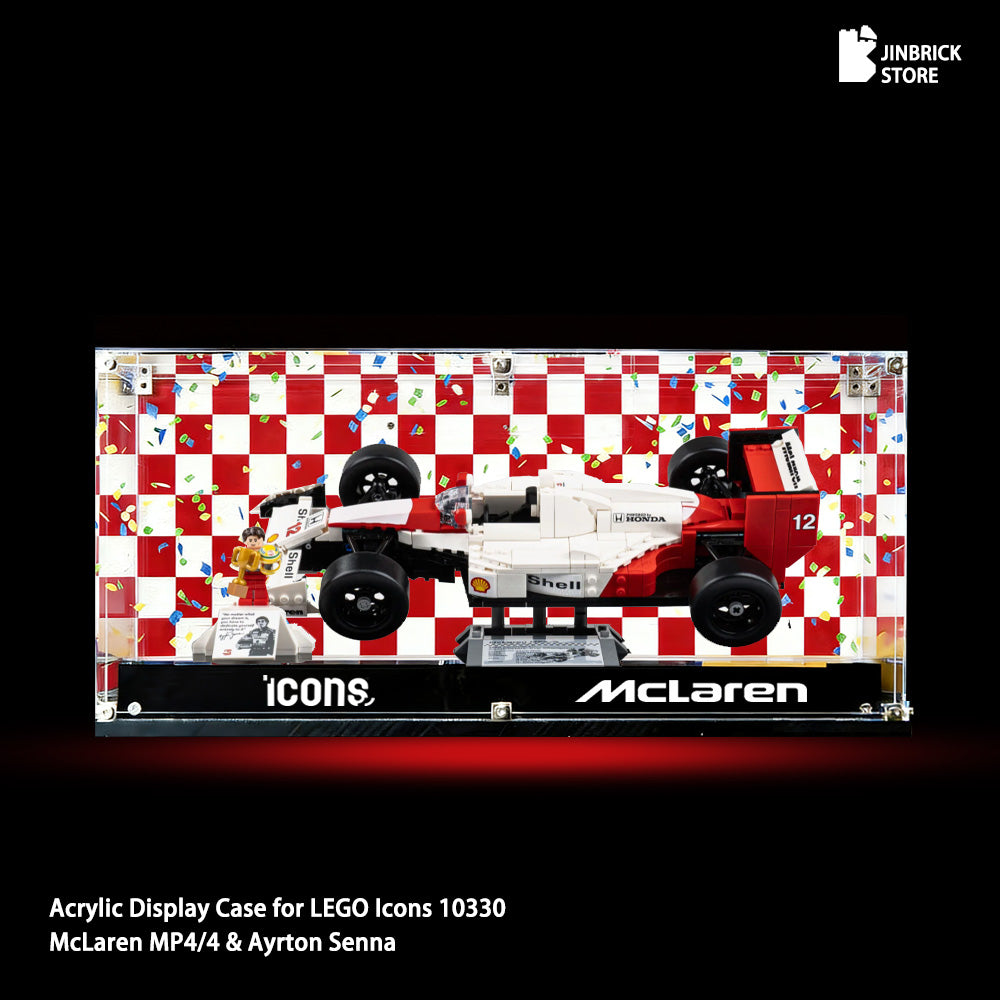 Acrylic Display Case For 10330 LEGO® Icons McLaren MP4/4 & Ayrton Senna