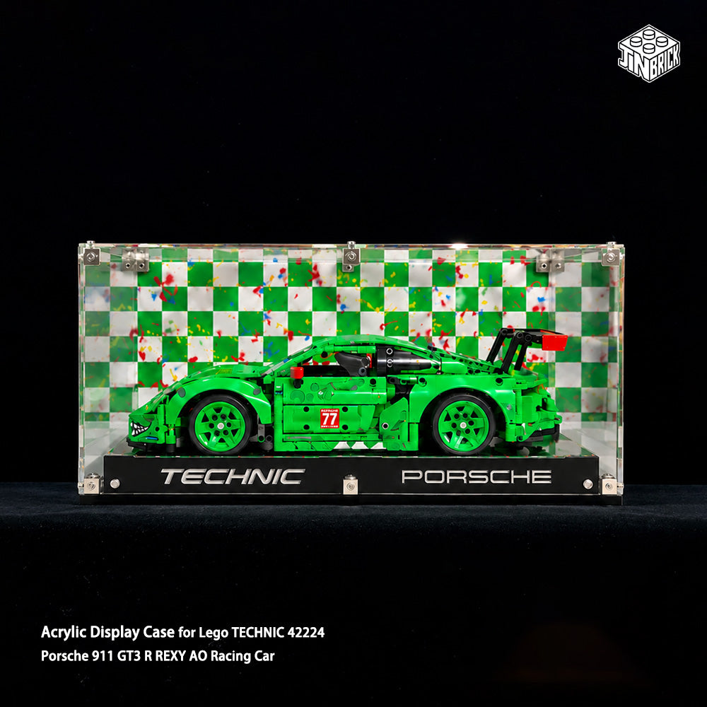 Display Case for Lego TECHNIC 42224 Porsche 911 GT3 R REXY AO Racing Car