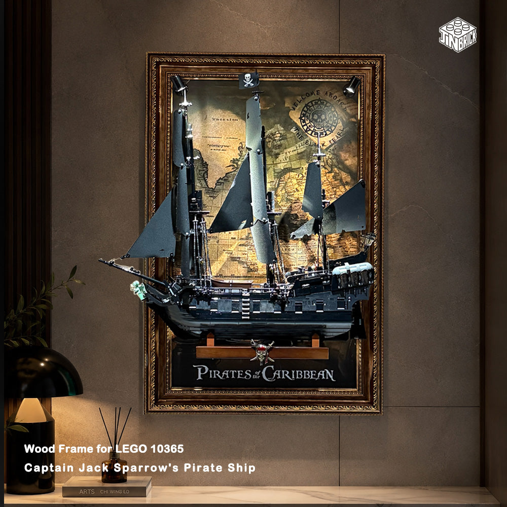 Display Wood Frame for LEGO® ICONS 10365 Captain Jack Sparrow’s Pirate Ship