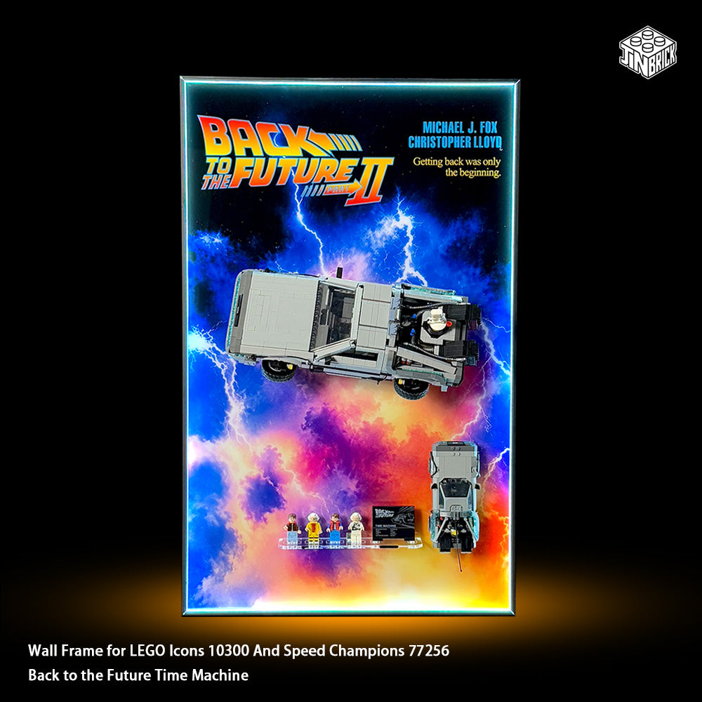 Wall Frame for LEGO Icons 10300 And Speed Champions 77256 Back to the Future Time Machine