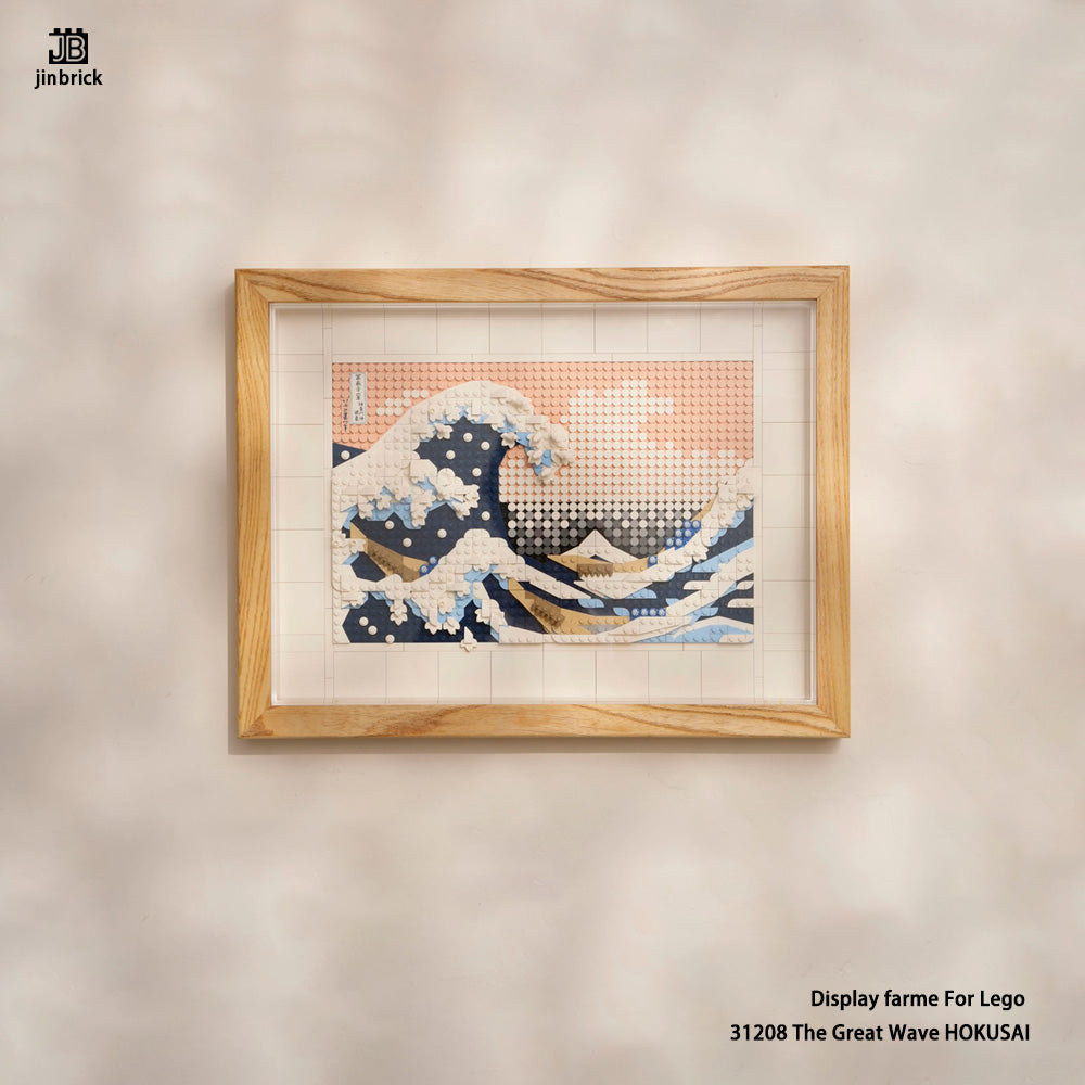 Wooden Acrylic Protective Frame For LEGO 31208 The Great Wave HOKUSAI