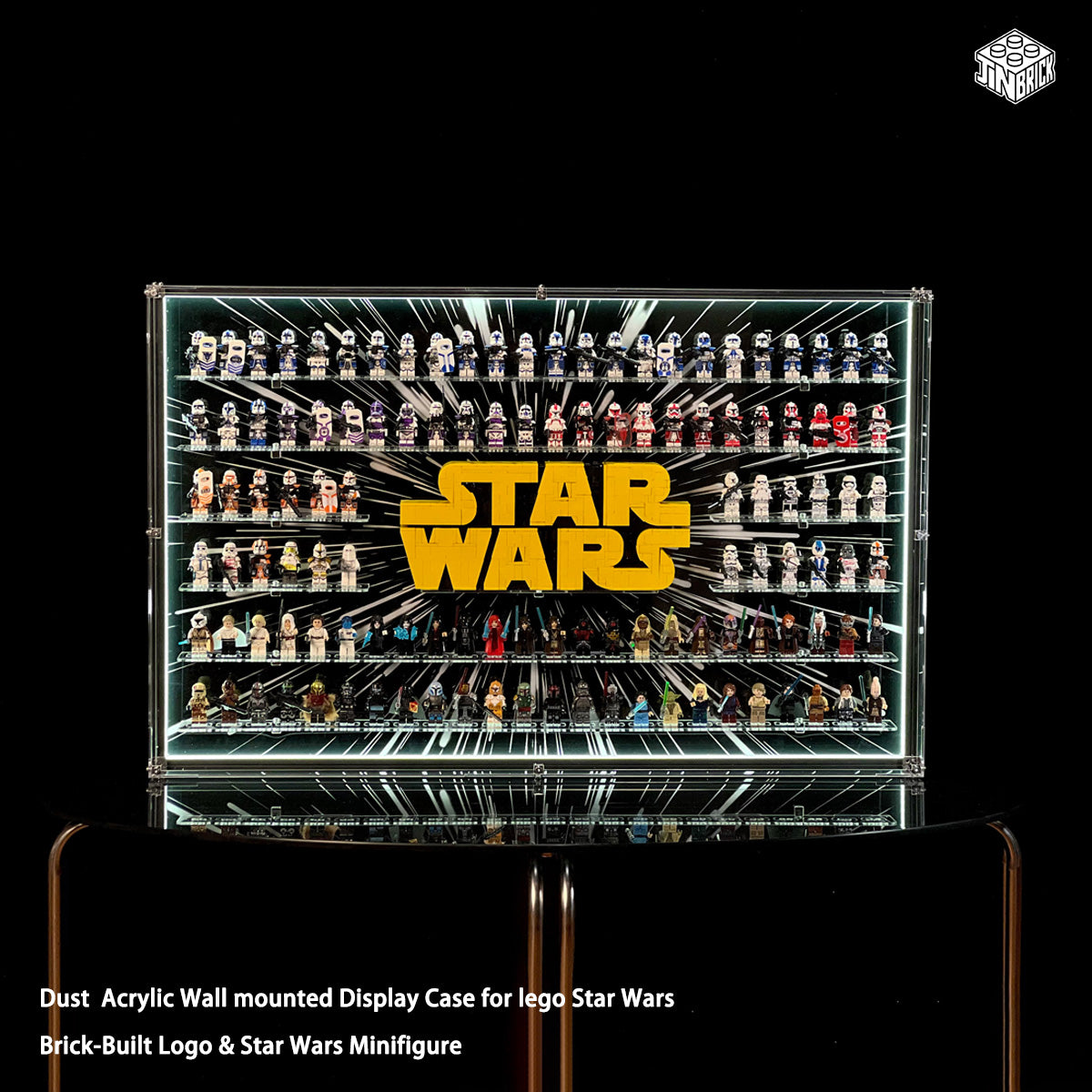 Wall-Mounted Acrylic Display Case for LEGO® Star Wars Logo & Minifigure