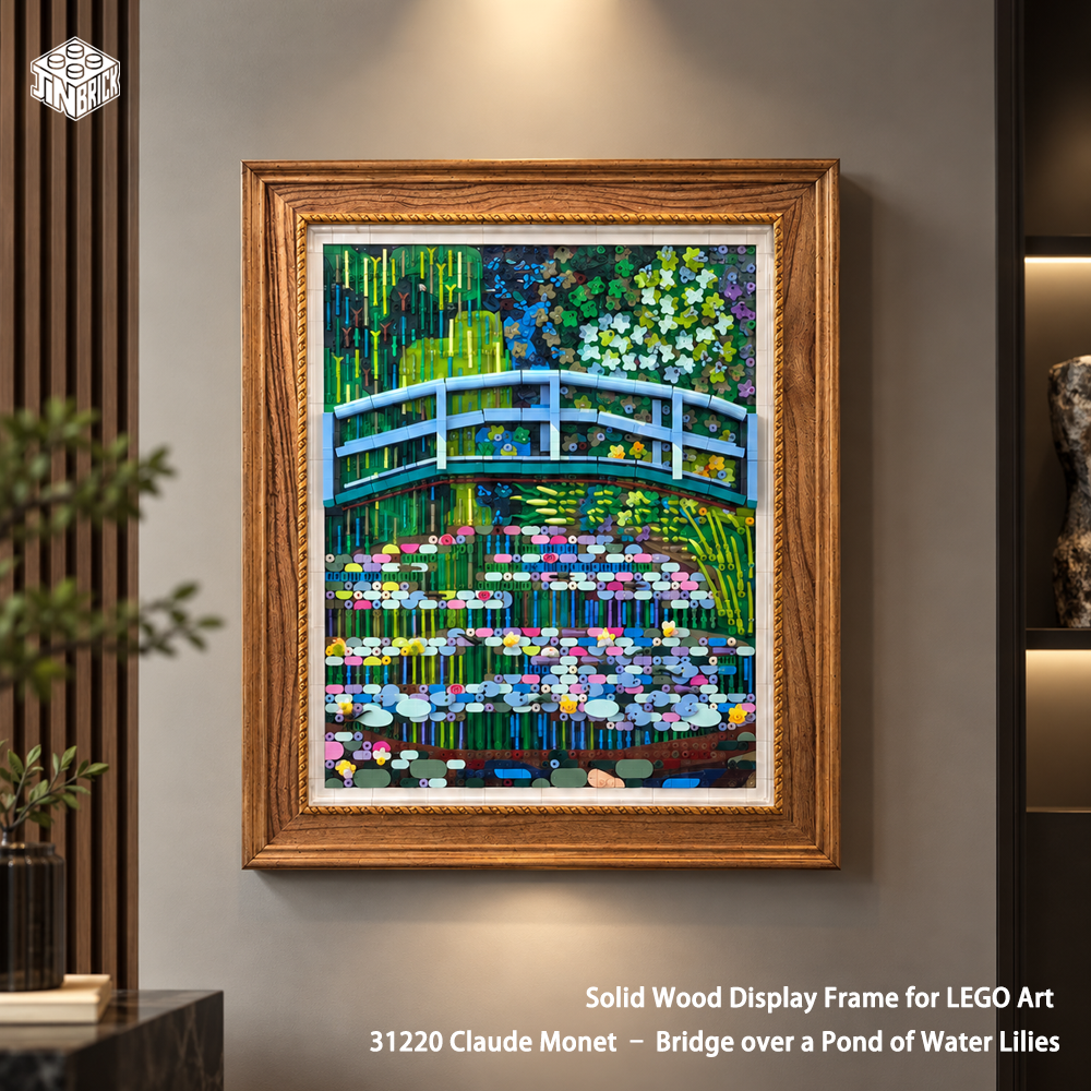 Solid Wood Display Frame for LEGO® Art 31220 Claude Monet – Bridge over a Pond of Water Lilies