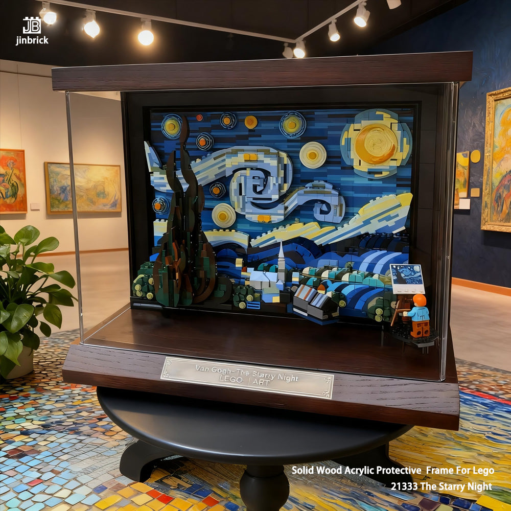 Solid Wood Acrylic Protective Frame For Lego 21333 Vincent van Gogh - The Starry Night