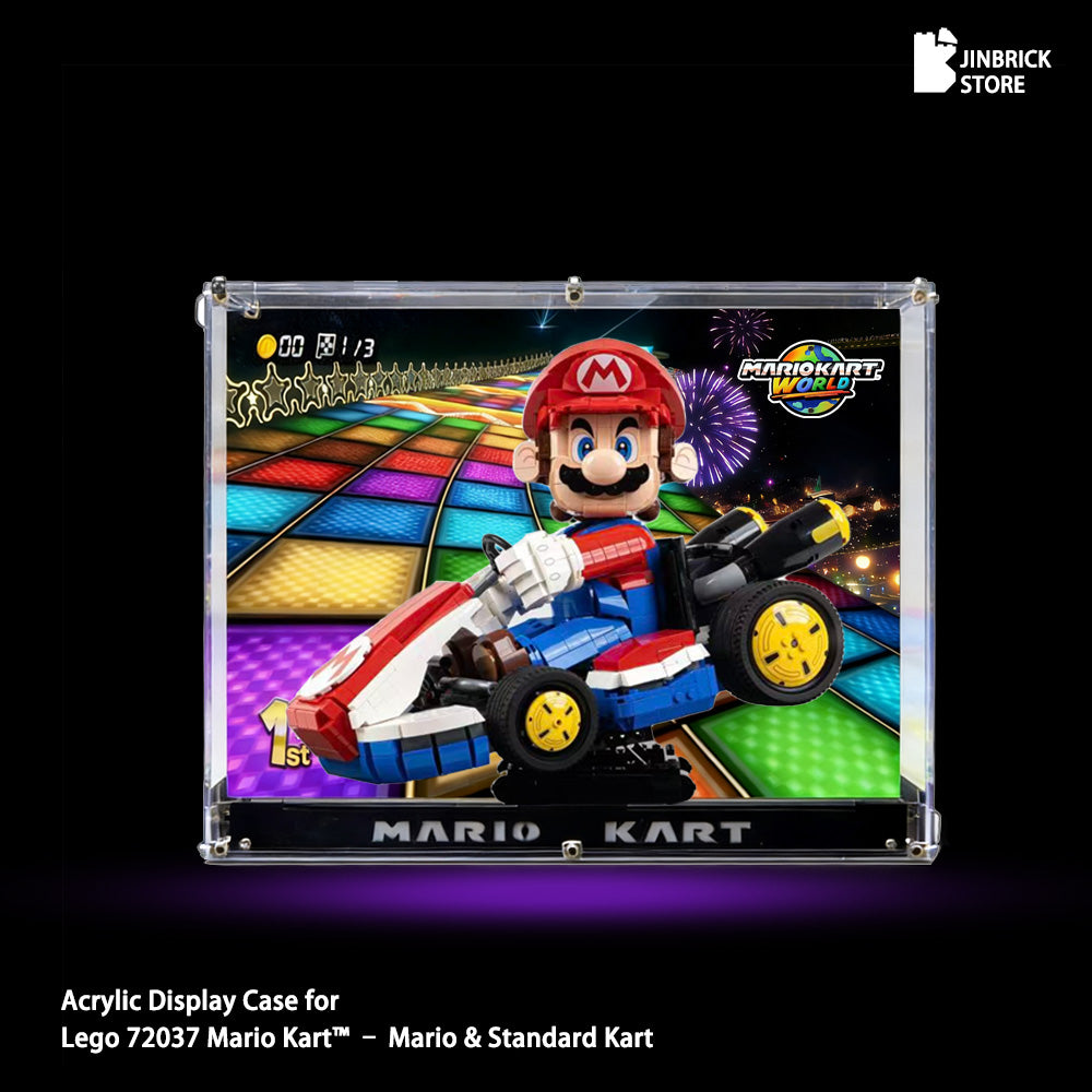 Acrylic Display Case For 72037 LEGO® Mario Kart™ – Mario & Standard Kart