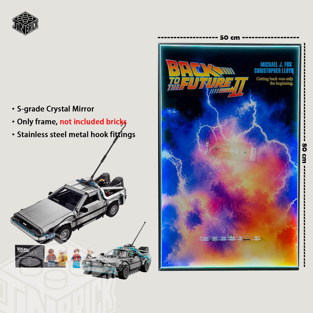 Wall Frame for LEGO Icons 10300 And Speed Champions 77256 Back to the Future Time Machine