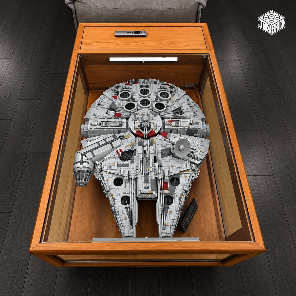 Premium Wooden Display Table for LEGO® 75192 Millennium Falcon