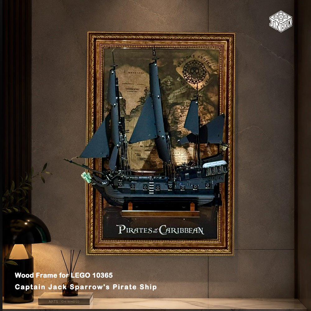 Display Wood Frame for LEGO® ICONS 10365 Captain Jack Sparrow’s Pirate Ship
