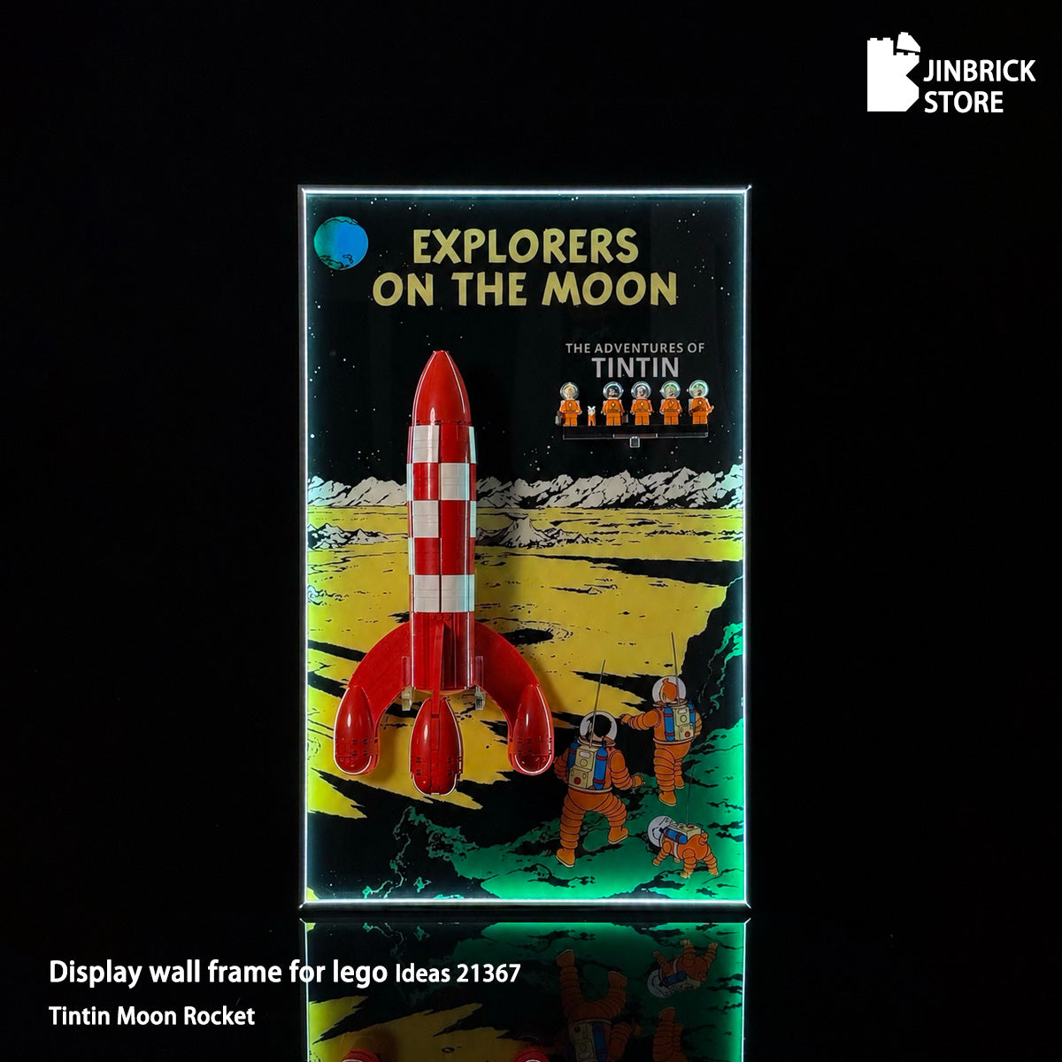 Display wall frame for lego Ideas 21367 Tintin Moon Rocket