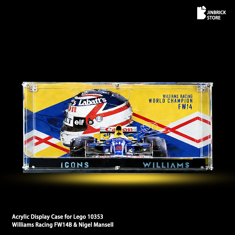 Acrylic Display Case For 10353 LEGO® Icons Williams Racing FW14B & Nigel Mansell