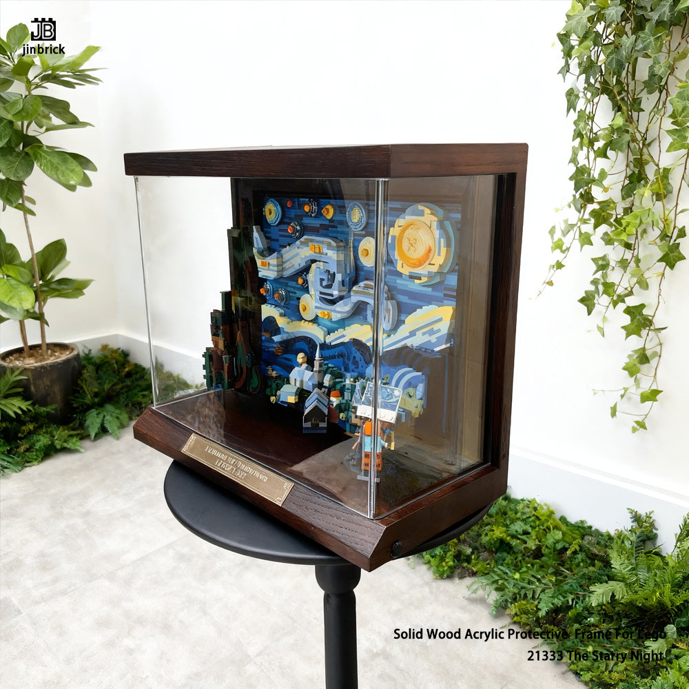 Solid Wood Acrylic Protective Frame For Lego 21333 Vincent van Gogh - The Starry Night