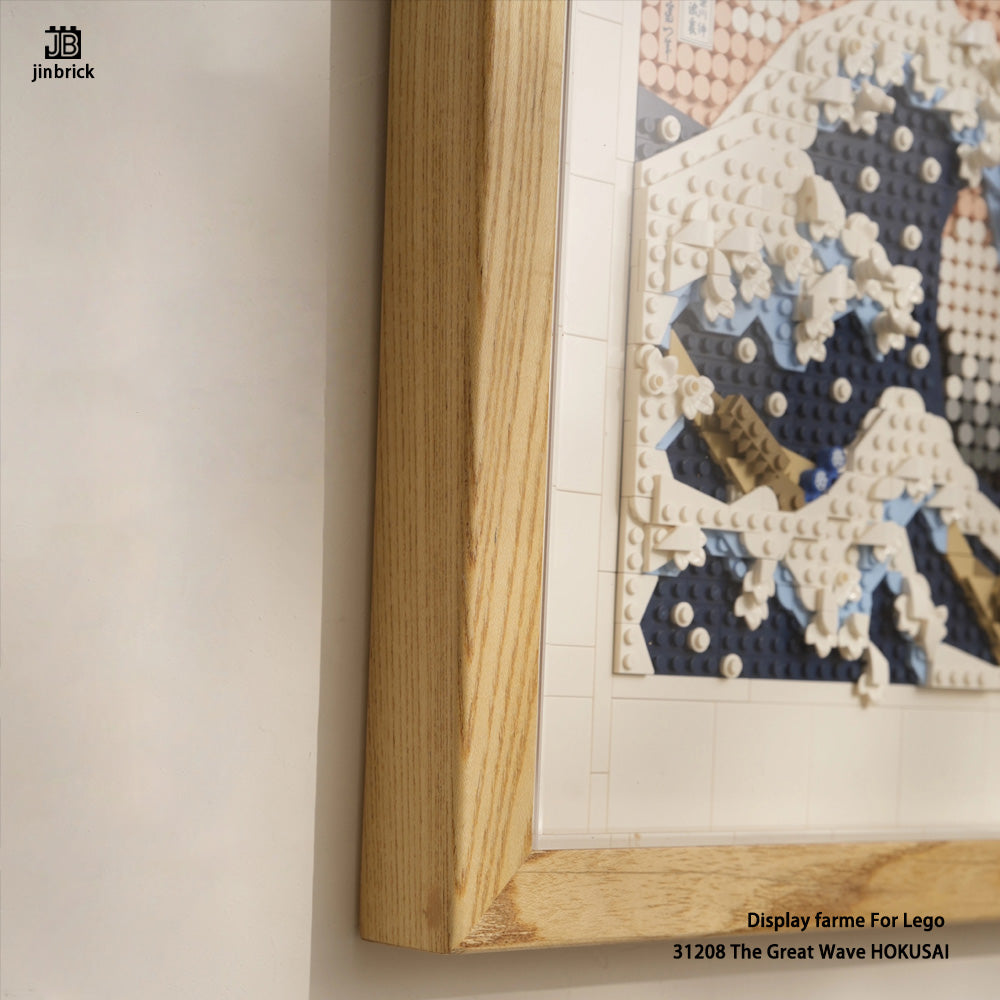 Wooden Acrylic Protective Frame For LEGO 31208 The Great Wave HOKUSAI