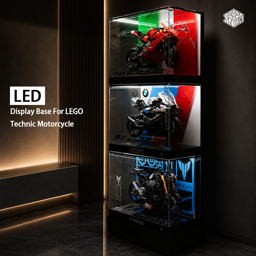 【Premium】LED Display Case For LEGO 42159 Yamaha / 42202 Ducati / 42130 BMW