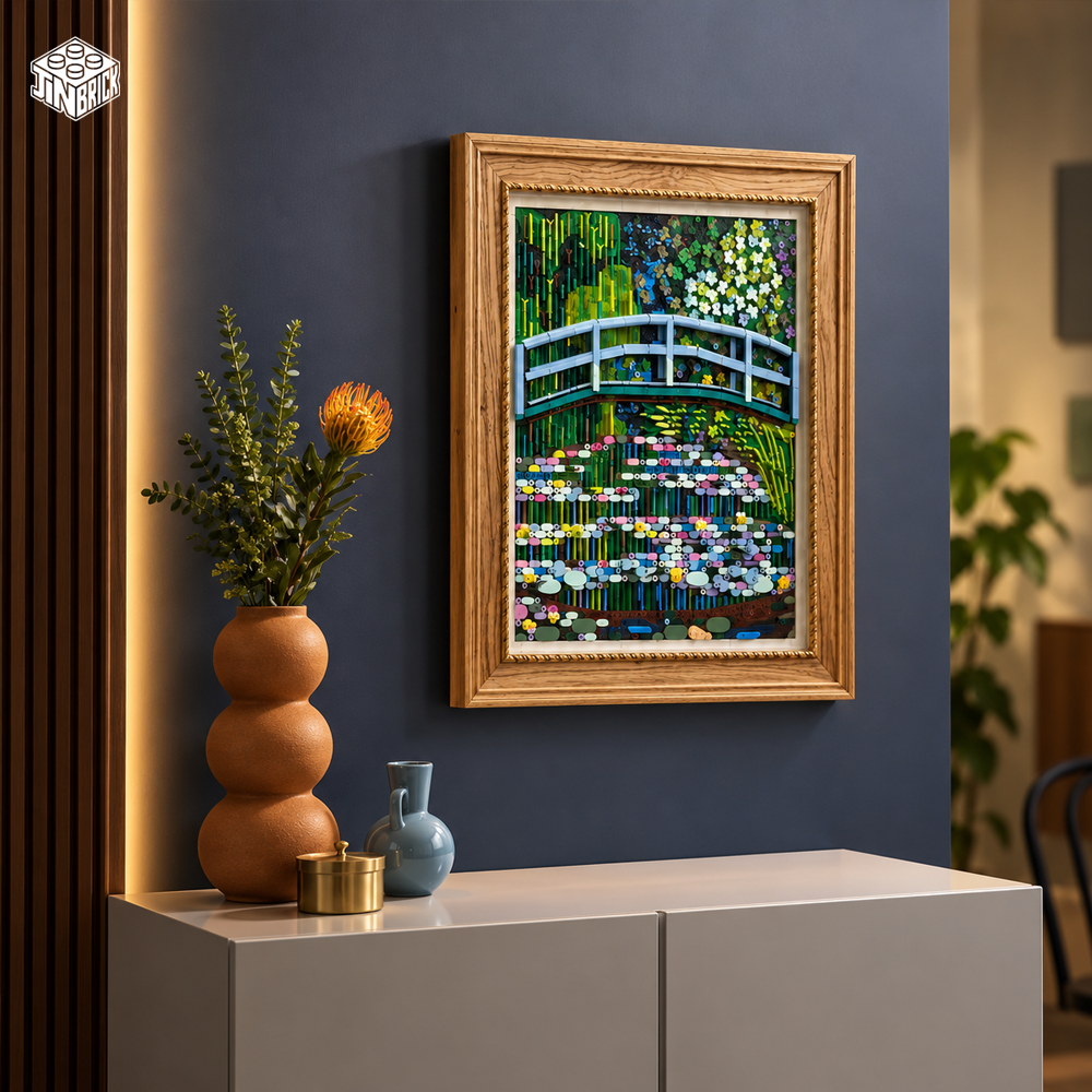 Solid Wood Display Frame for LEGO® Art 31220 Claude Monet – Bridge over a Pond of Water Lilies