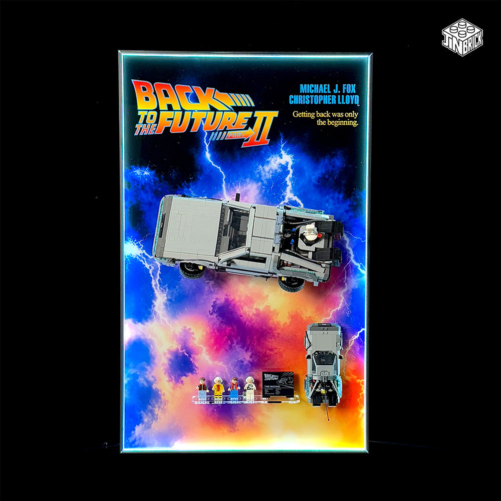 Wall Frame for LEGO Icons 10300 And Speed Champions 77256 Back to the Future Time Machine