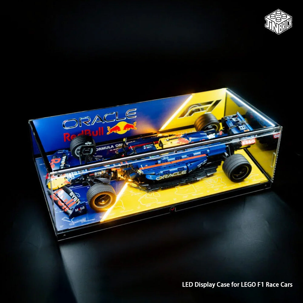 【Premium】LED Display Case for LEGO F1 Race Cars