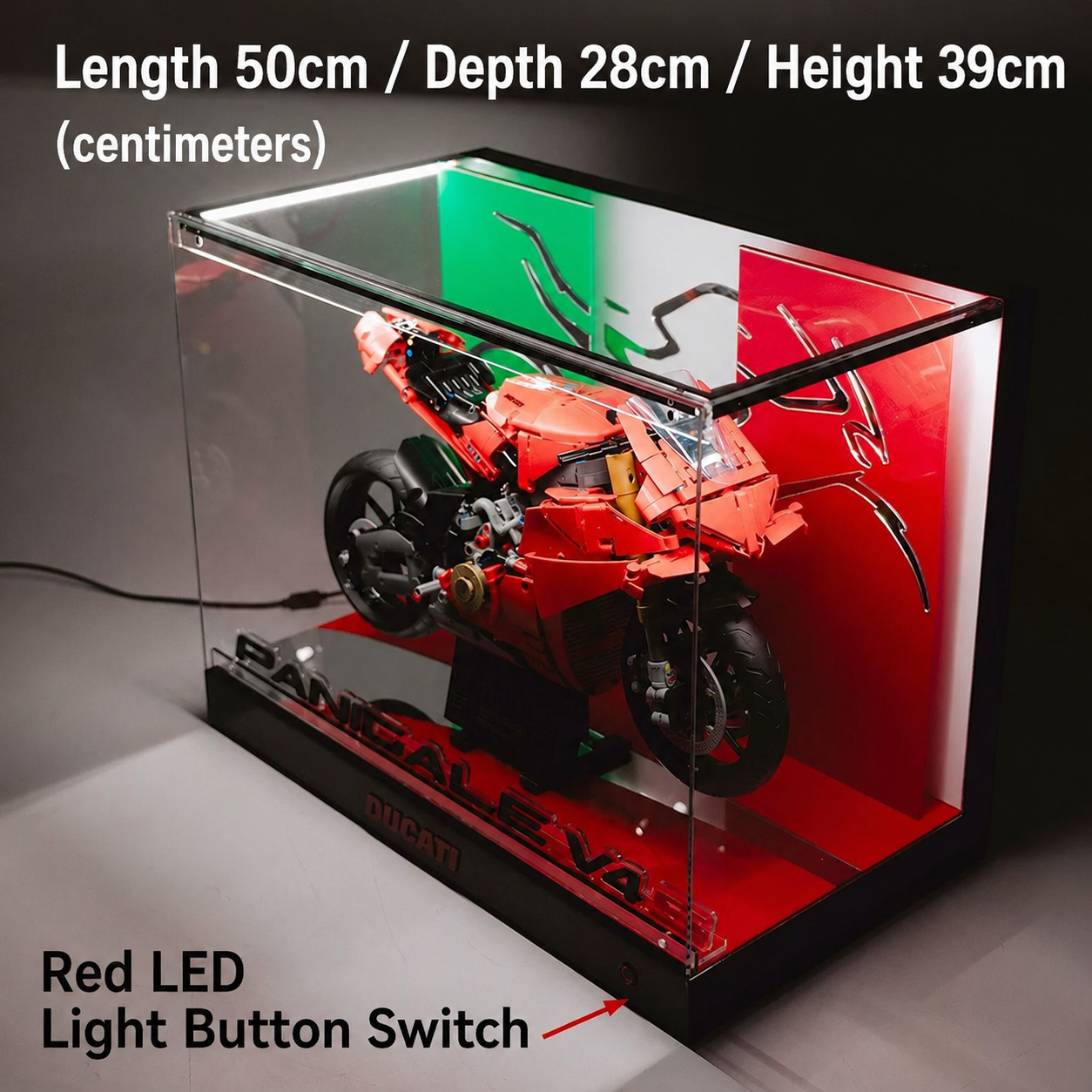 【Premium】LED Display Case For LEGO 42159 Yamaha / 42202 Ducati / 42130 BMW