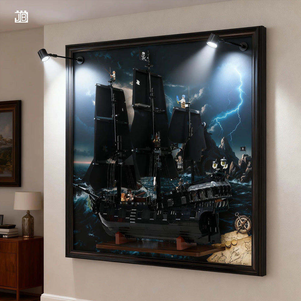 Big Lighting Display Frame For Lego ICONS 10365 Captain Jack Sparrow's Pirate Ship