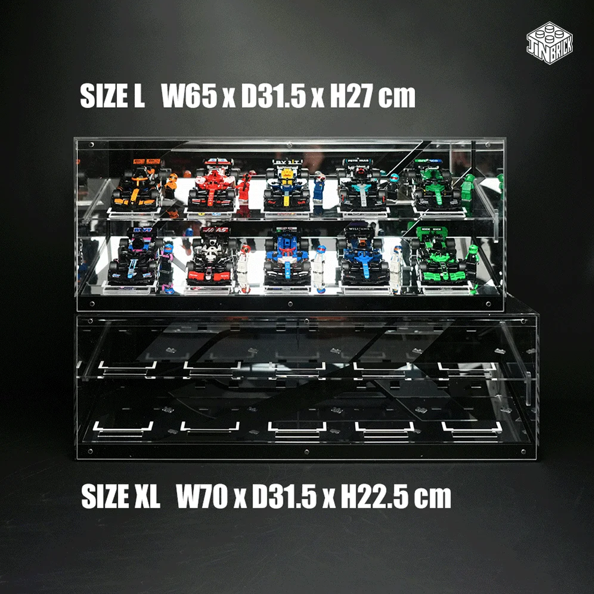 【Premium】Display Acrylic Case For LEGO® Speed Champions 10 F1 cars
