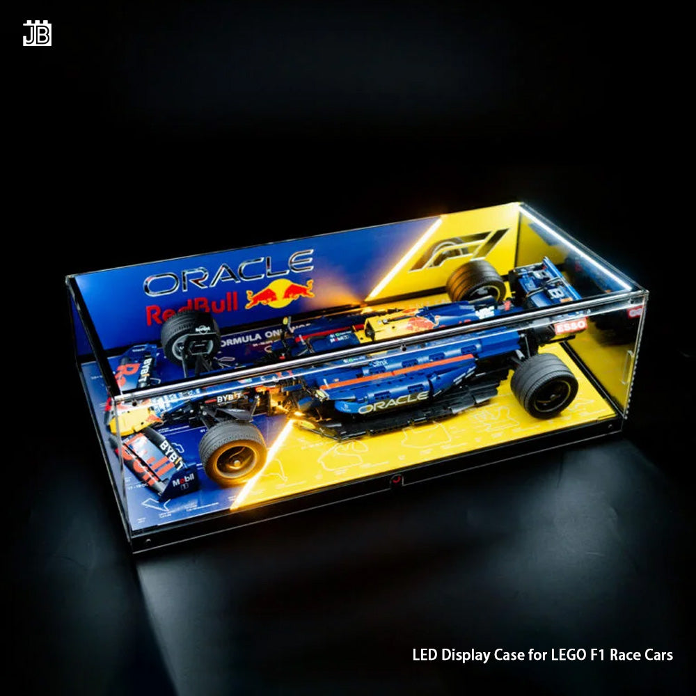 【Premium】LED Display Case for LEGO F1 Race Cars