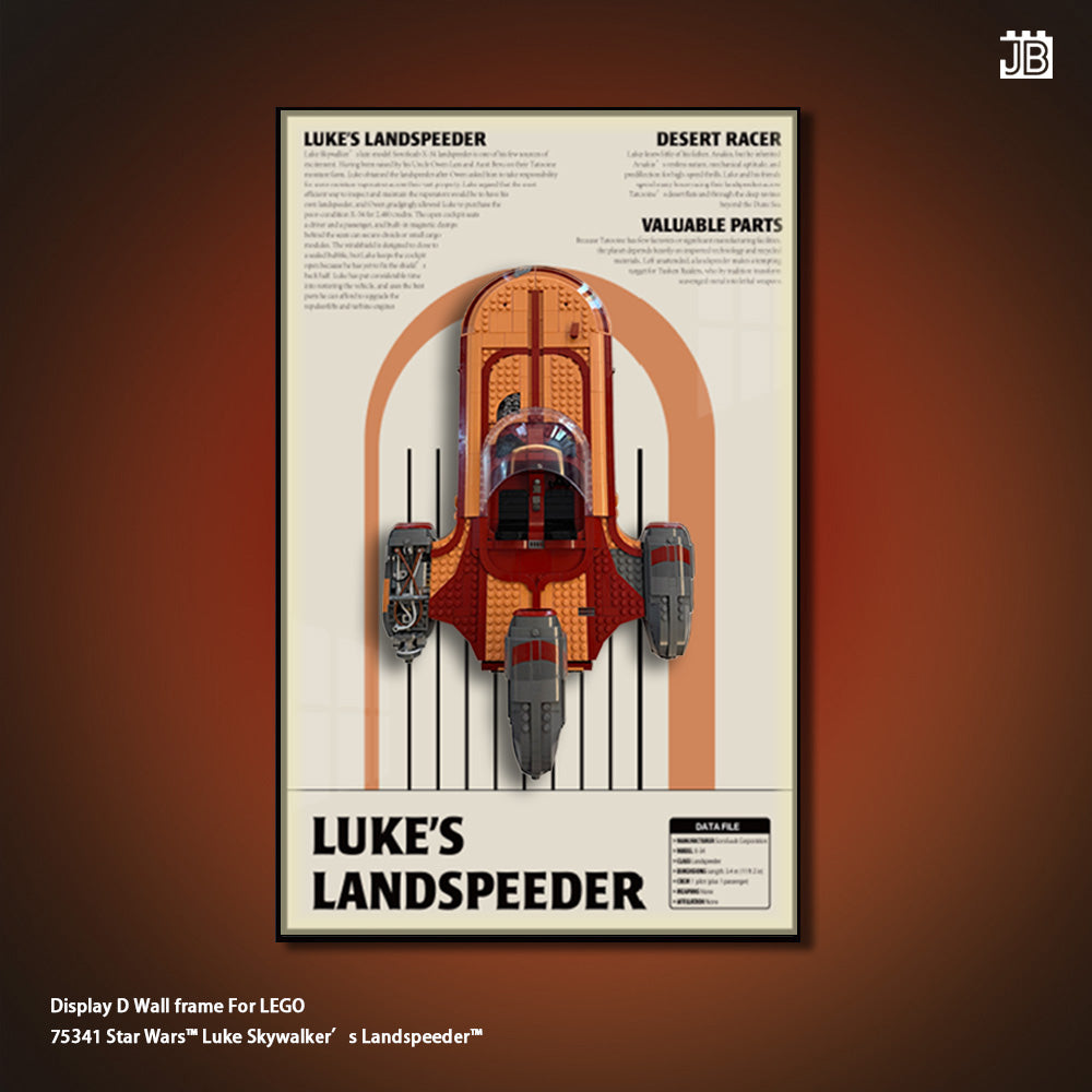 Display Wall frame For LEGO® 75341 Star Wars™  Luke Skywalker’s Landspeeder™