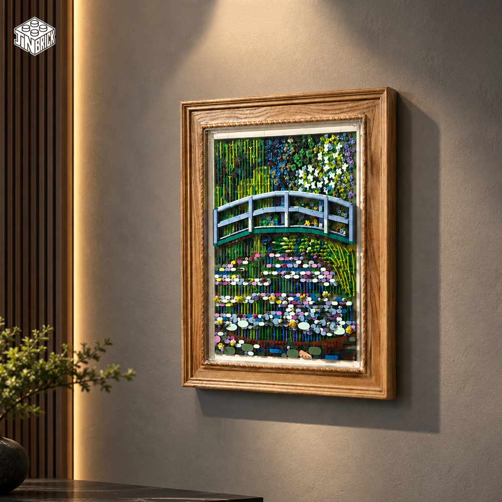 Solid Wood Display Frame for LEGO® Art 31220 Claude Monet – Bridge over a Pond of Water Lilies