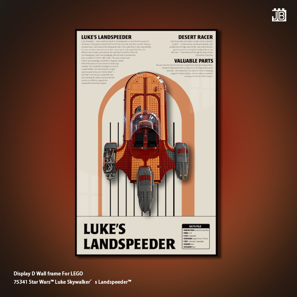 Display Wall frame For LEGO® 75341 Star Wars™  Luke Skywalker’s Landspeeder™
